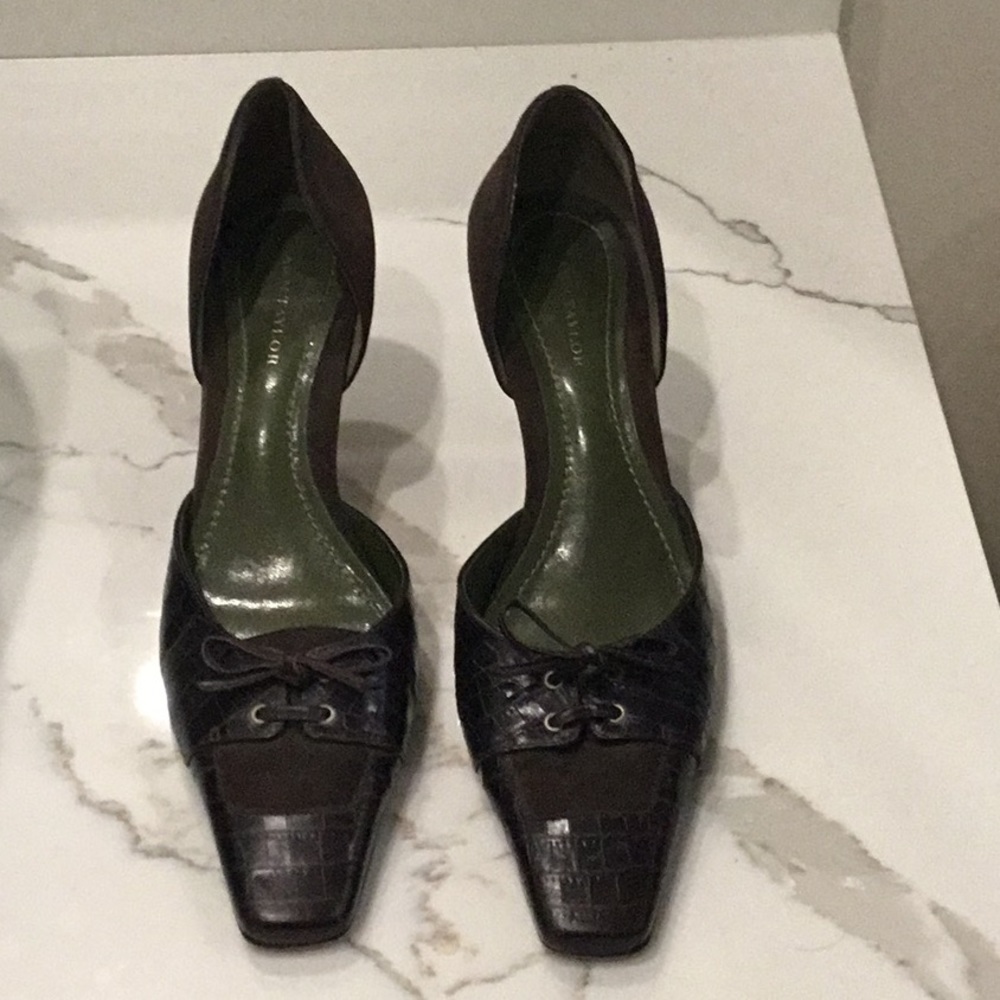Ann Taylor leather and Suede heels, size 7.5M